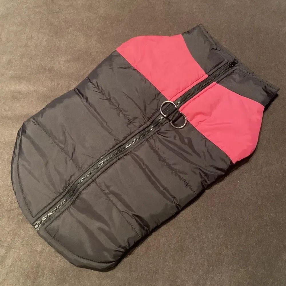 Dog Coat Black & Pink ZipUp No Pull Design D-Rings to attach Leash Size 4XL NEW